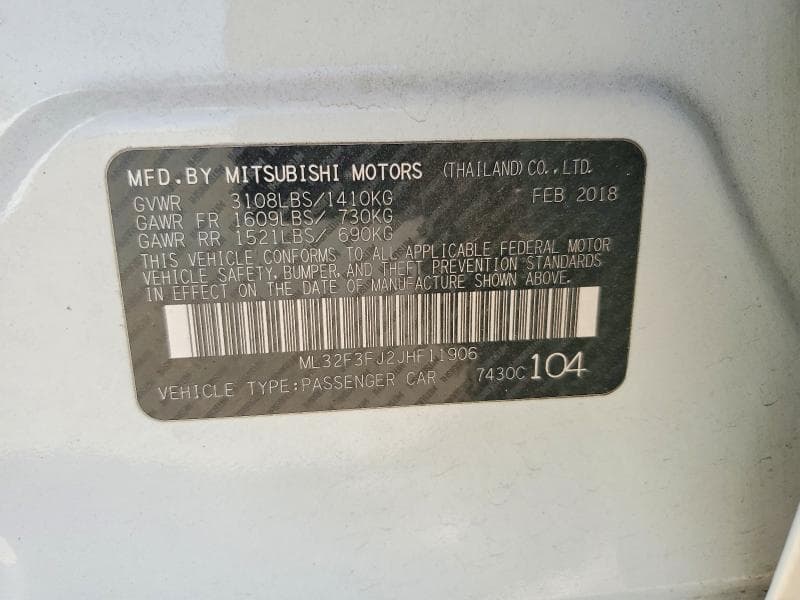 2018 MITSUBISHI MIRAGE G4 ES 13