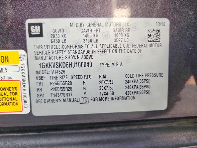 2017 GMC ACADIA LIMITED SLT-2 13