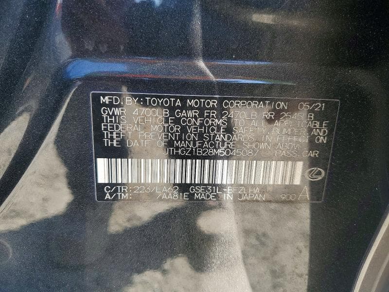 2021 LEXUS IS 350 F SPORT 12
