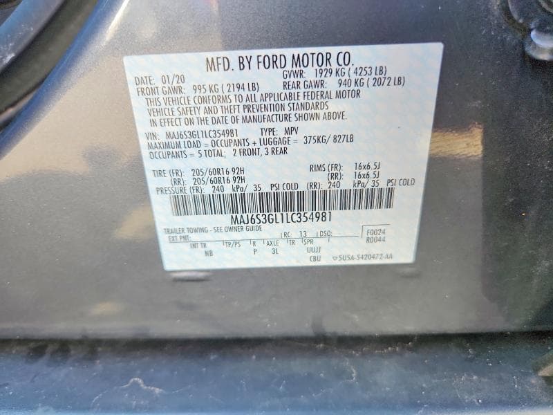 2020 FORD ECOSPORT SE 14