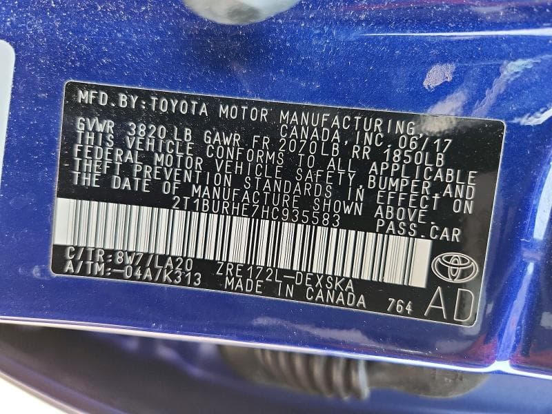 2017 TOYOTA COROLLA XSE 12