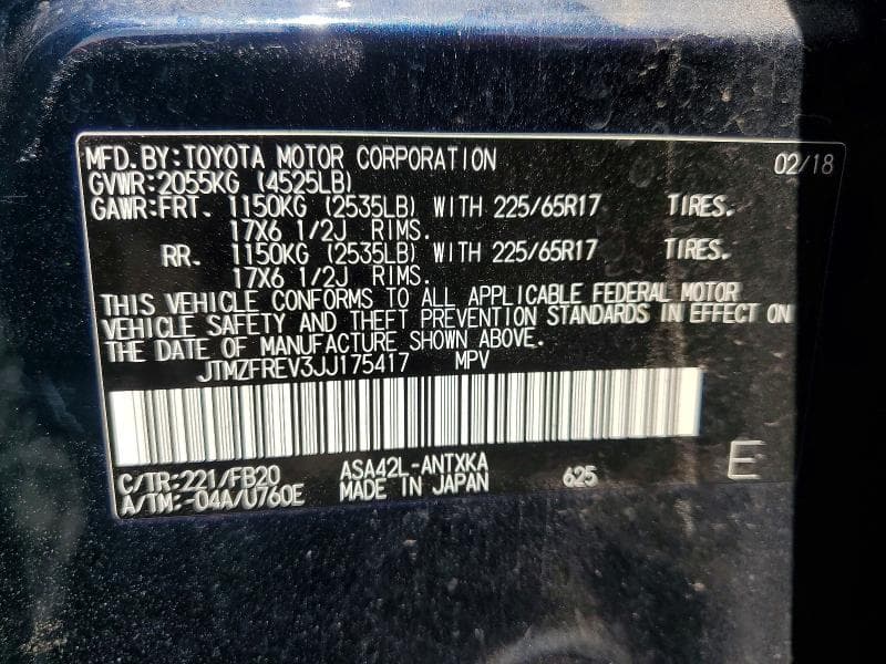 2018 TOYOTA RAV4 LE 13