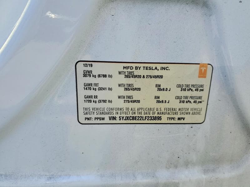 2020 TESLA MODEL X 14