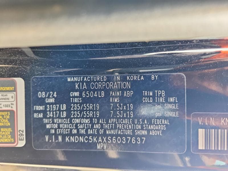 2025 KIA CARNIVAL EX 13
