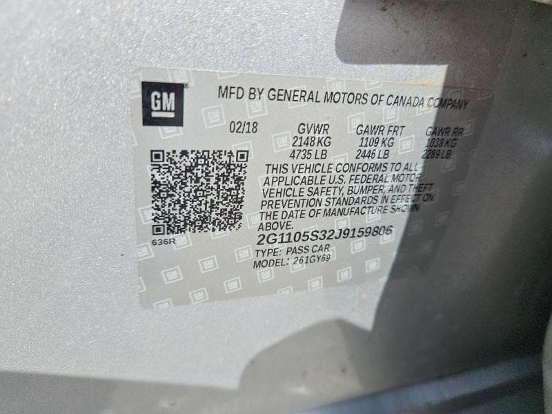 2018 CHEVROLET IMPALA LT 12