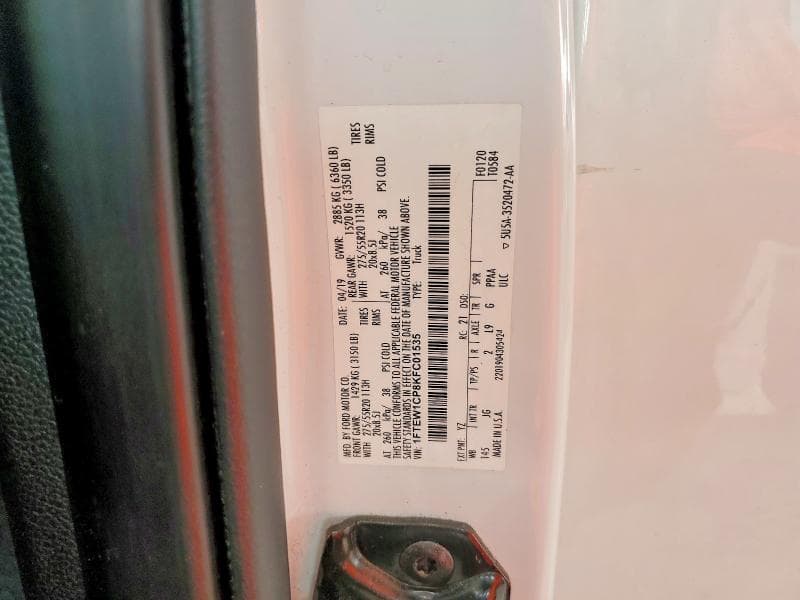 2019 FORD F150 SUPERCREW 12