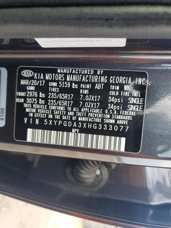 2017 KIA SORENTO LX 13