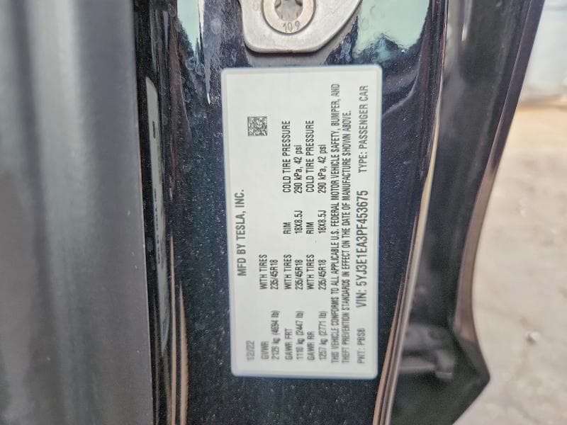 2023 TESLA MODEL 3 12