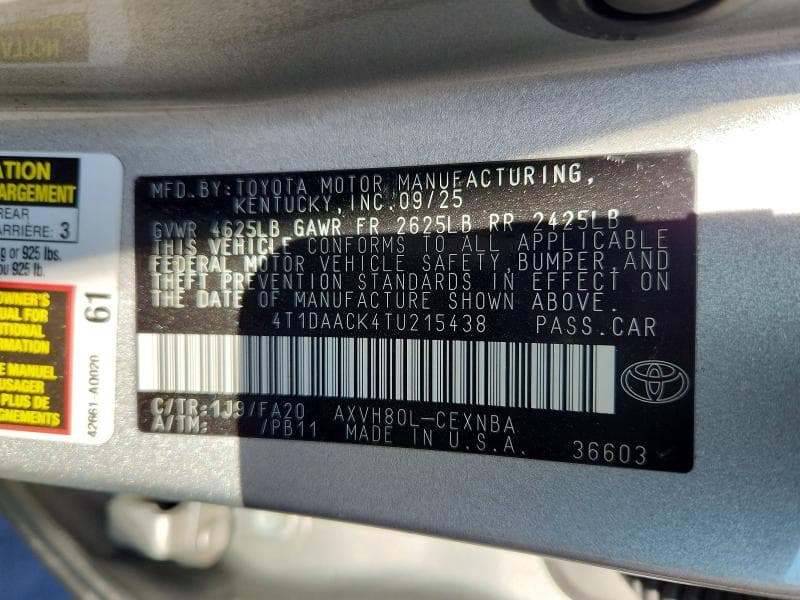 2026 TOYOTA CAMRY LE 12