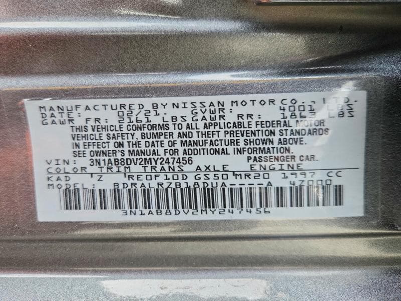 2021 NISSAN SENTRA SR 12