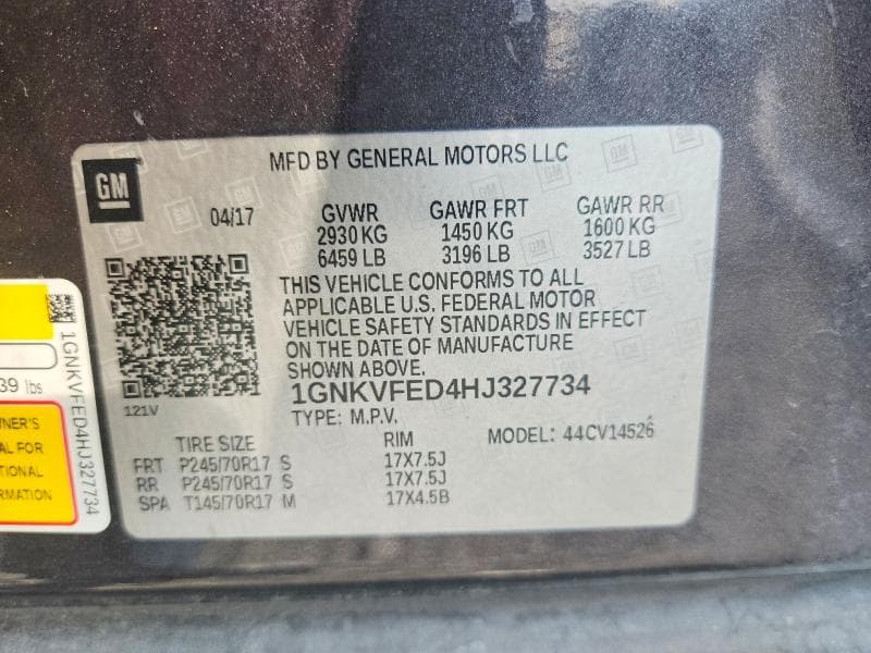 2017 CHEVROLET TRAVERSE LS 13