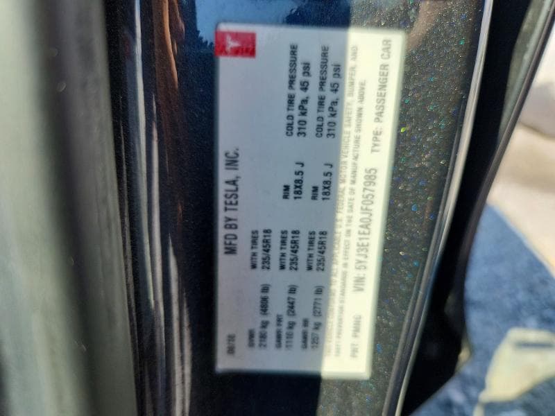 2018 TESLA MODEL 3 12