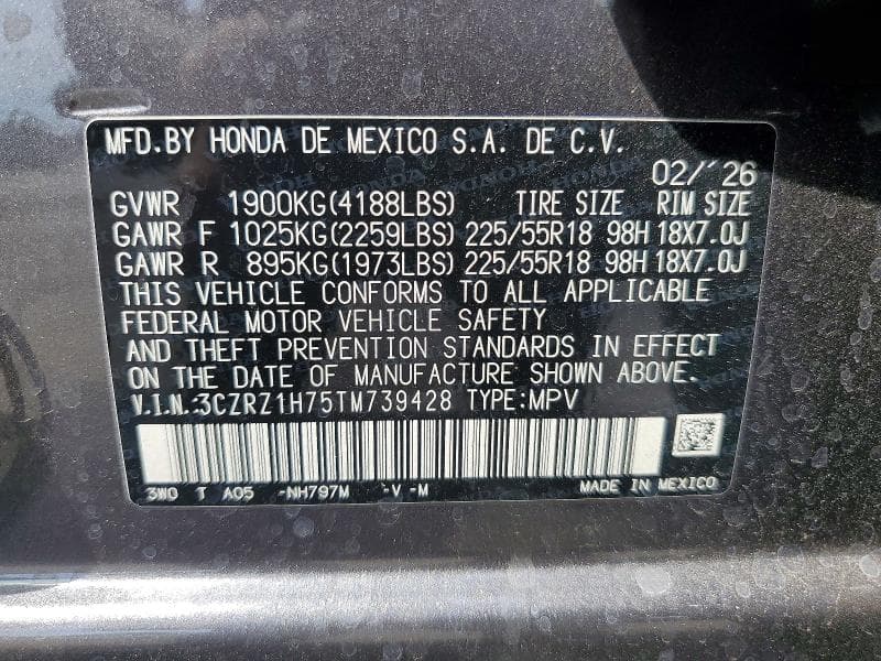 2026 HONDA HR-V EXL 13