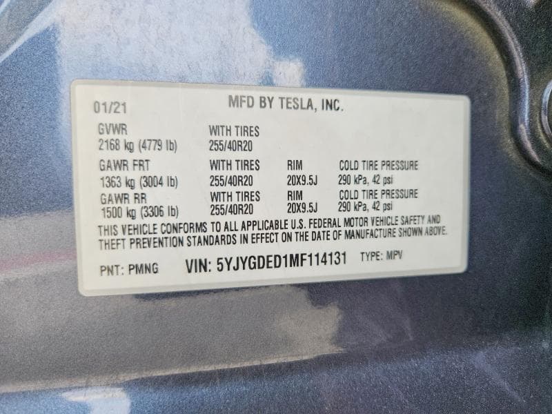 2021 TESLA MODEL Y 14