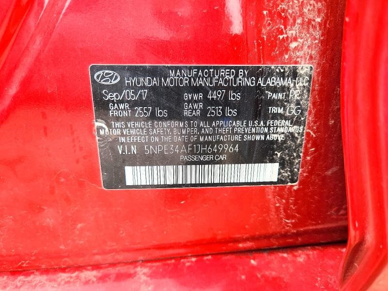 2018 HYUNDAI SONATA SEL 12