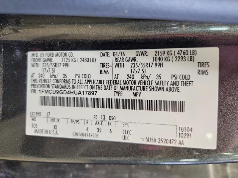 2017 FORD ESCAPE SE 13