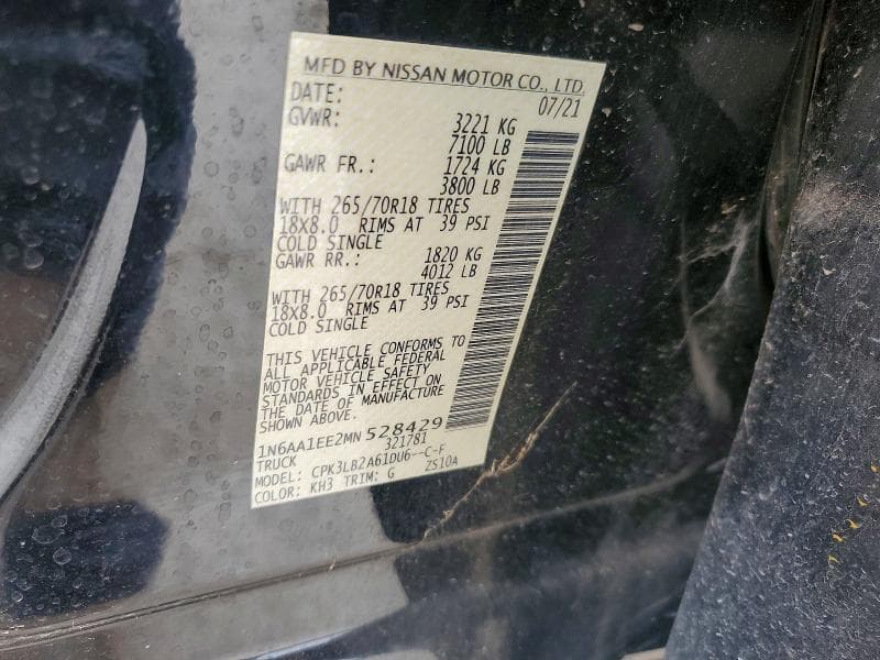 2021 NISSAN TITAN S 12