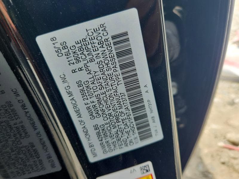 2018 HONDA ACCORD EXL 12