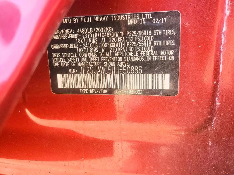 2017 SUBARU FORESTER 2.5I TOURING 13