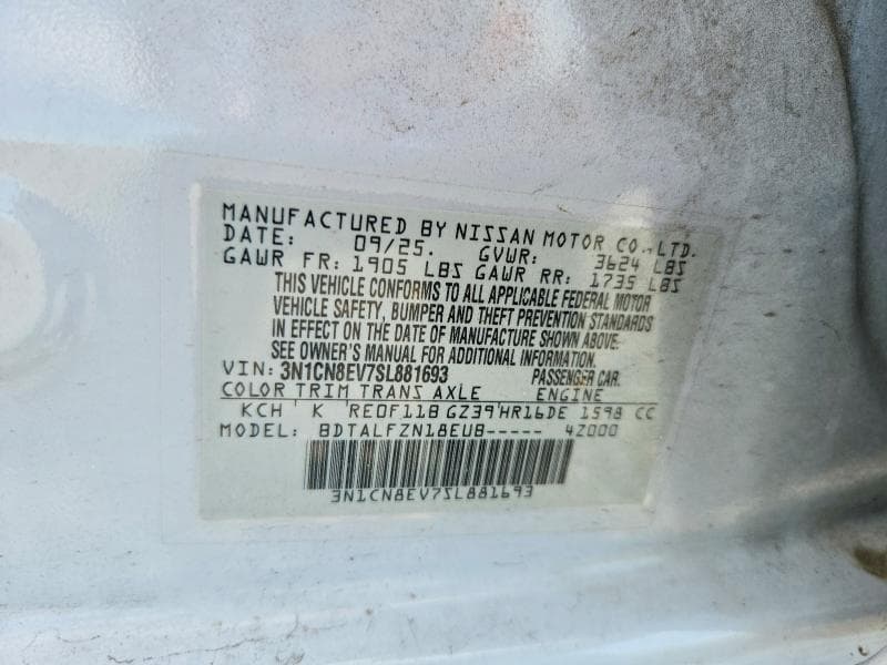 2025 NISSAN VERSA SV 13