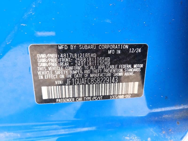 2025 SUBARU IMPREZA SPORT 12