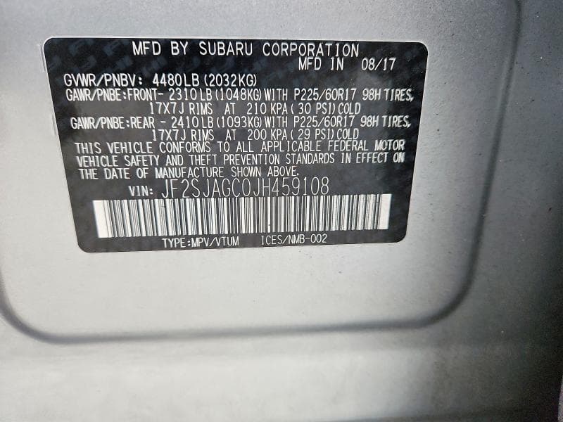 2018 SUBARU FORESTER 2.5I PREMIUM 12