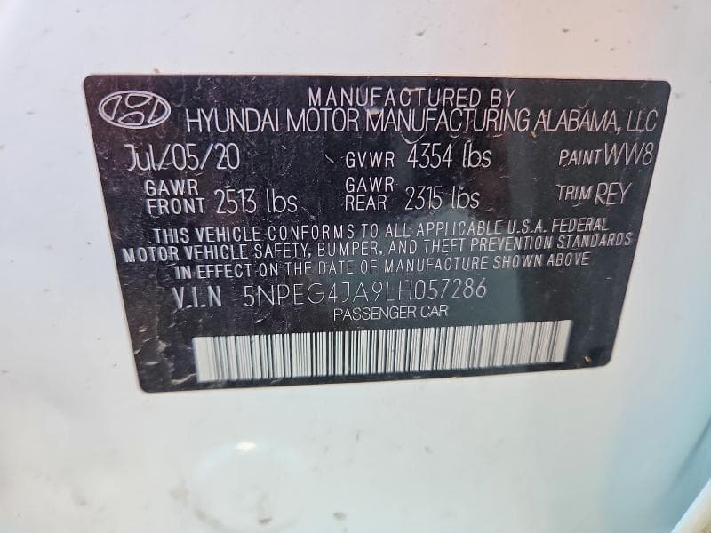2020 HYUNDAI SONATA SE 12