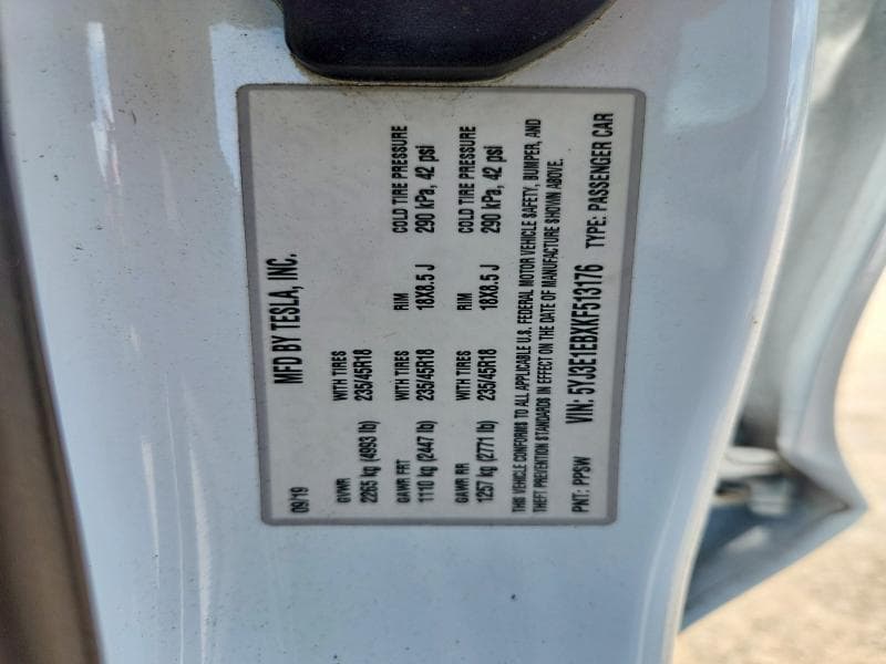 2019 TESLA MODEL 3 12