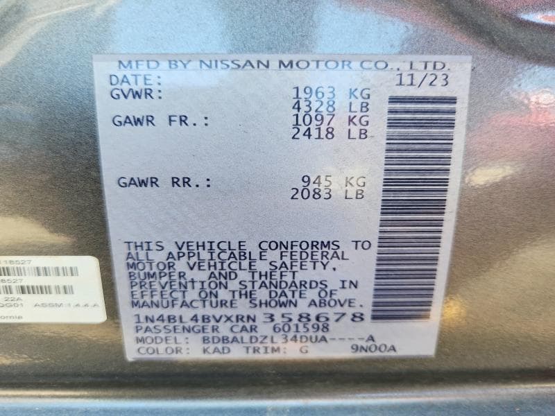 2024 NISSAN ALTIMA S 13