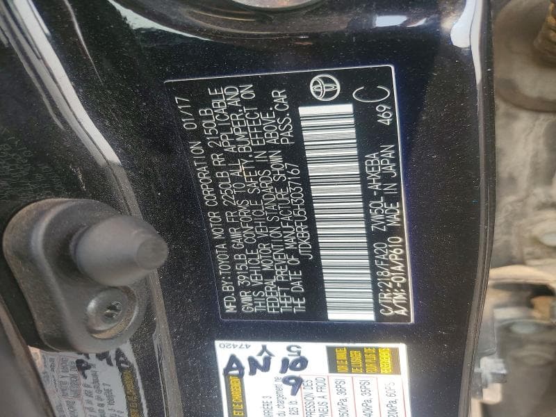2017 TOYOTA PRIUS TWO 12