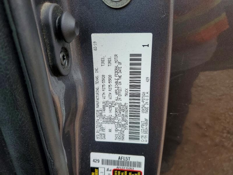 2019 TOYOTA TUNDRA CREWMAX SR5 12