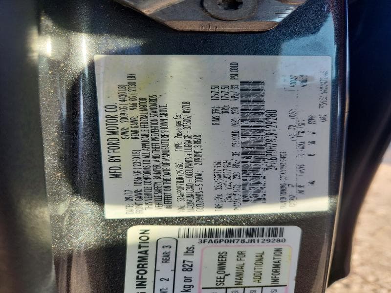 2018 FORD FUSION SE 12