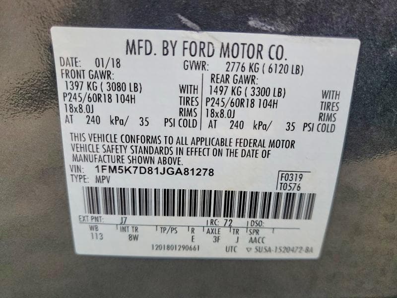 2018 FORD EXPLORER XLT 14