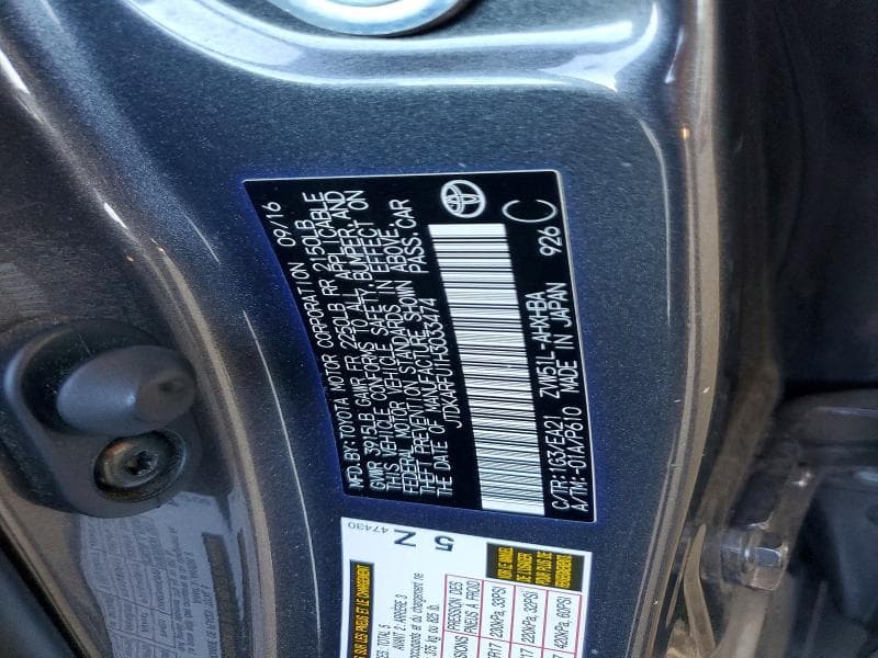 2017 TOYOTA PRIUS THREE TOURING 13
