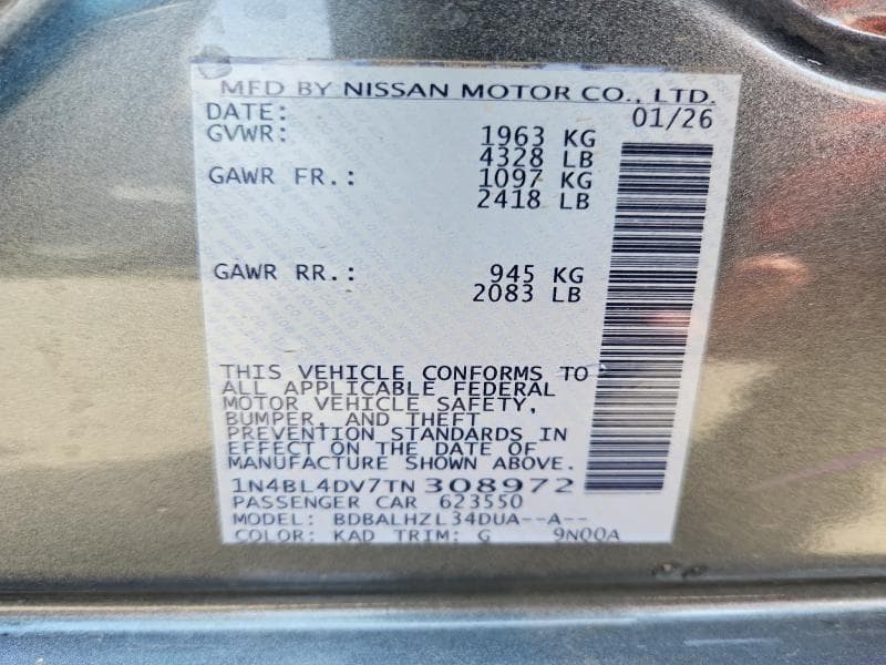 2026 NISSAN ALTIMA SV 13