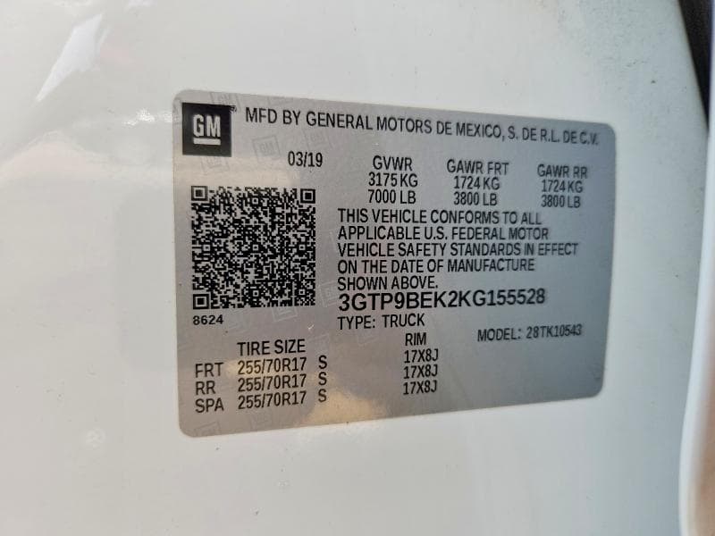 2019 GMC SIERRA K1500 SLE 12