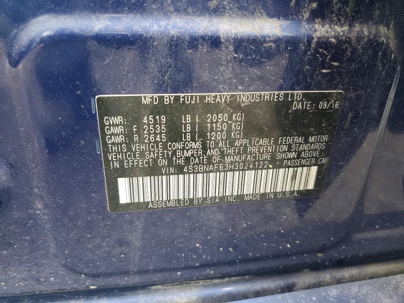 2017 SUBARU LEGACY 2.5I PREMIUM 12
