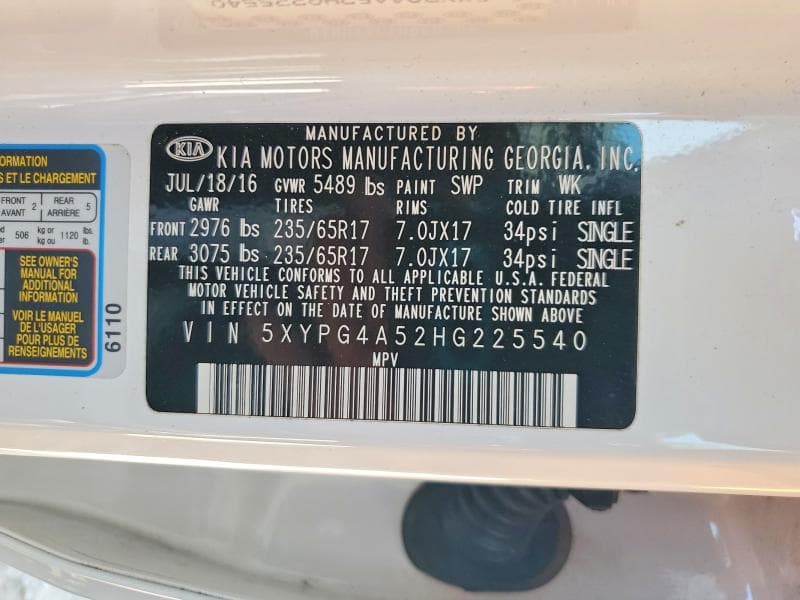 2017 KIA SORENTO LX V6 13