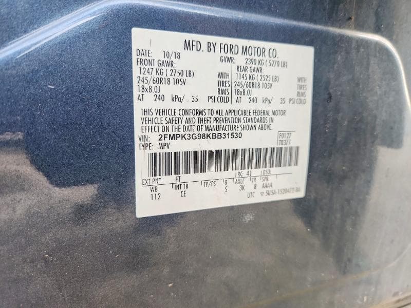 2019 FORD EDGE SE 12