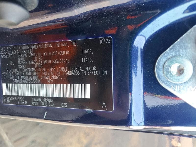 2023 TOYOTA HIGHLANDER L 12