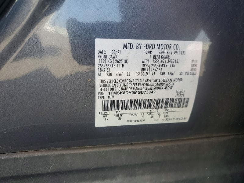 2021 FORD EXPLORER XLT 13
