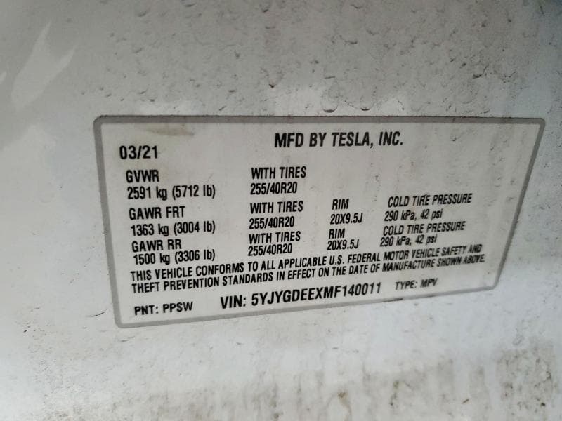 2021 TESLA MODEL Y 13