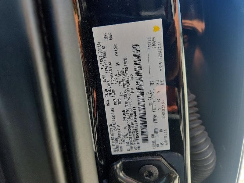2020 FORD F150 SUPERCREW 12
