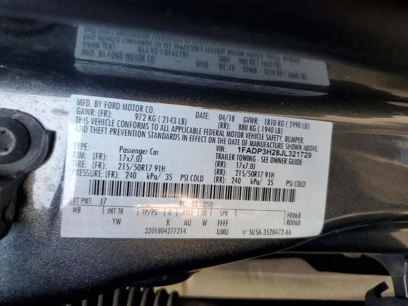 2018 FORD FOCUS SEL 12