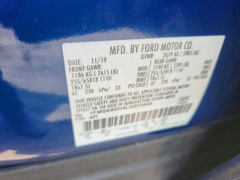 2020 FORD EXPLORER XLT 12