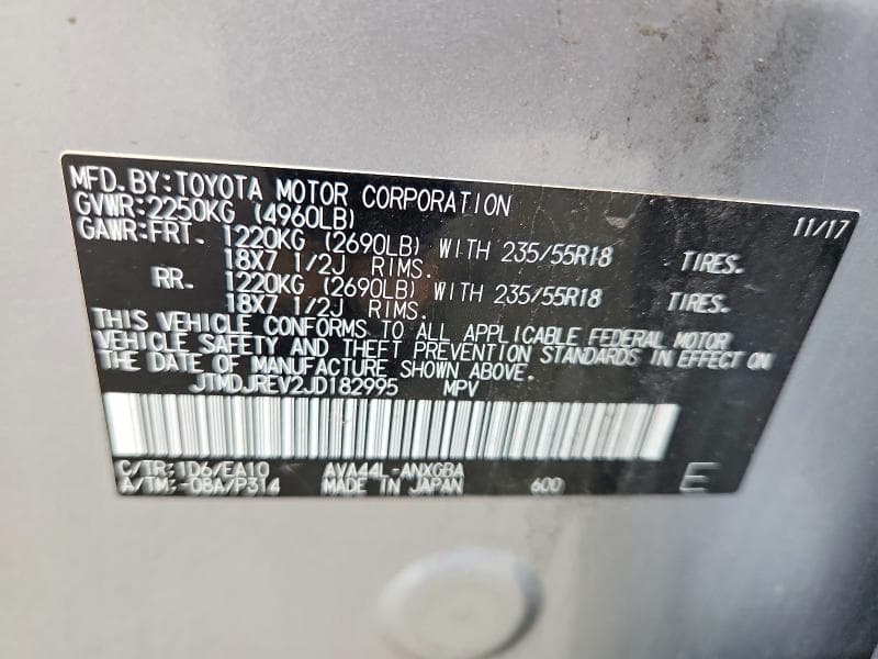 2018 TOYOTA RAV4 HV LIMITED 12