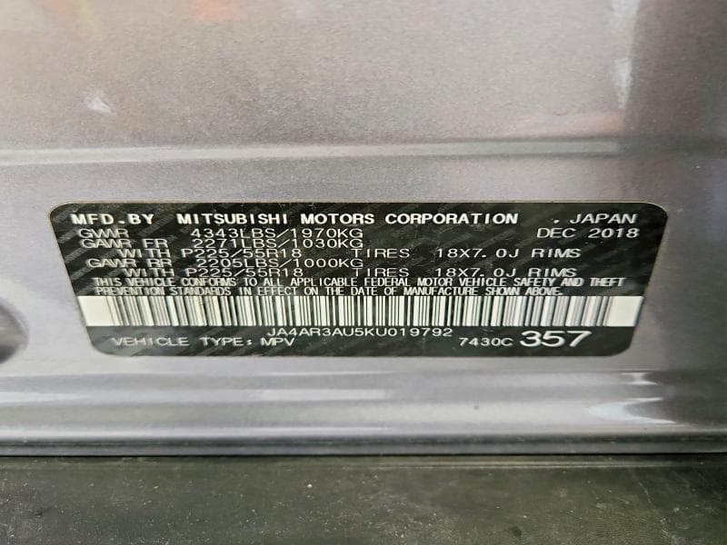 2019 MITSUBISHI OUTLANDER SPORT ES 13