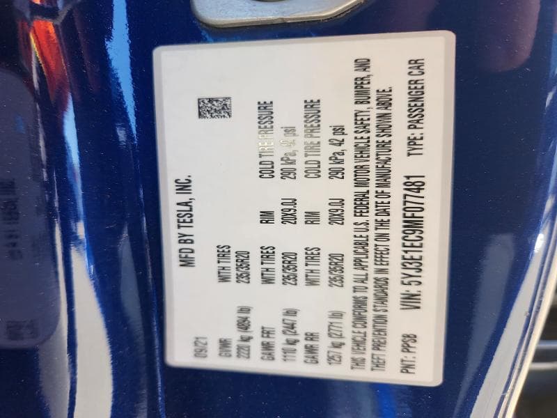 2021 TESLA MODEL 3 12