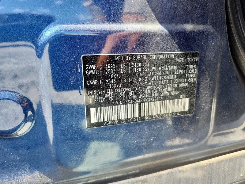 2019 SUBARU OUTBACK 2.5I LIMITED 12