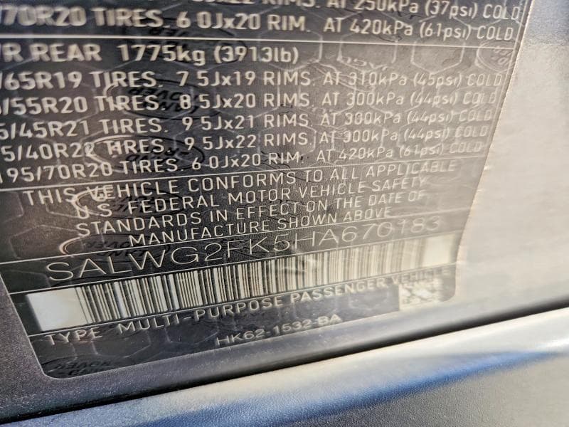 2017 LAND ROVER RANGE ROVER SPORT SE 13